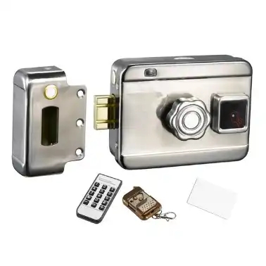 Intelligent Smart Lock 12-18V DC LED Electric Rim Lock With Card reader intelligent door lock control access system
