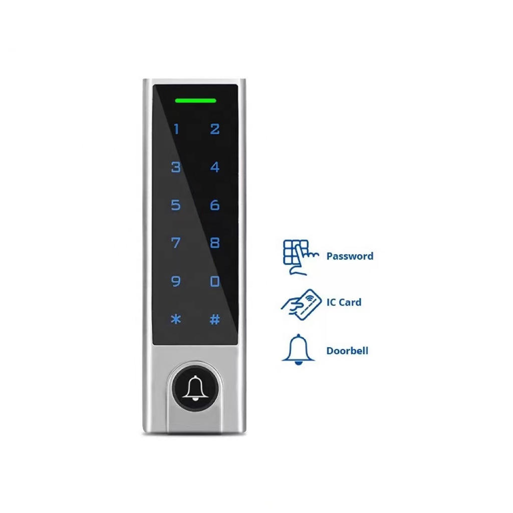 RFID IC 和 ID 卡 IP68 户外触摸屏键盘读卡器门锁系统 DoorBell RFID 门禁控制器