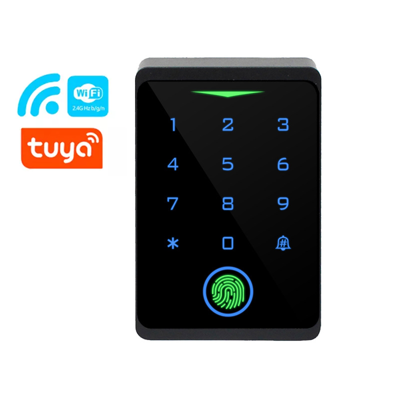 Tastiera Tuya Smart RFID Controllo accessi per ingresso porta Controllo accessi biometrico con impronte digitali con Wiegand