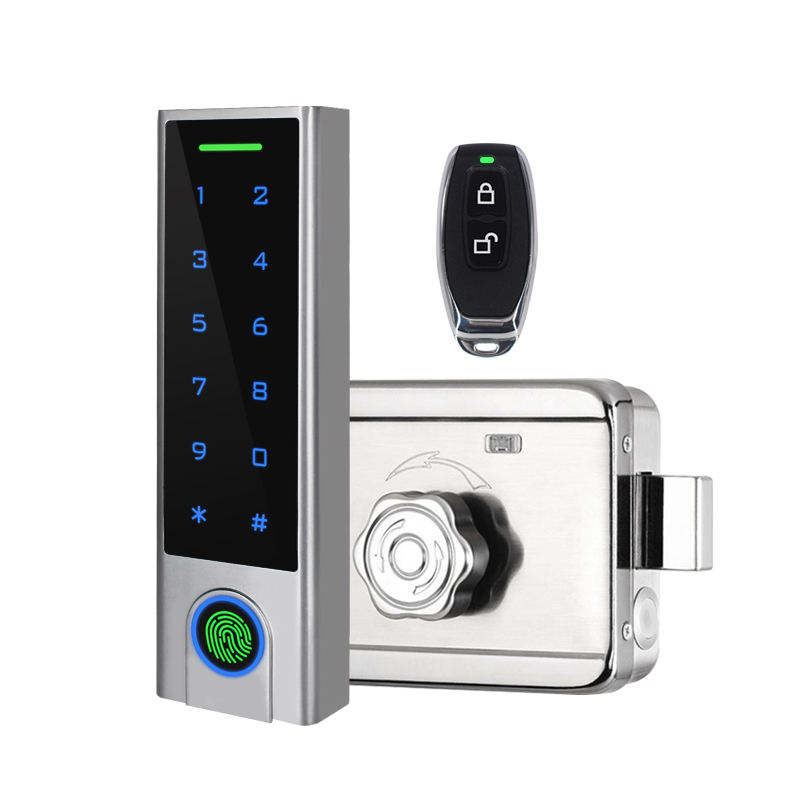 Touchscreen Smart Doorlock Waterproof Outdoor Gate Rim Lock Fingerprint Door Lock Digital Keypad Code Electronic Lock