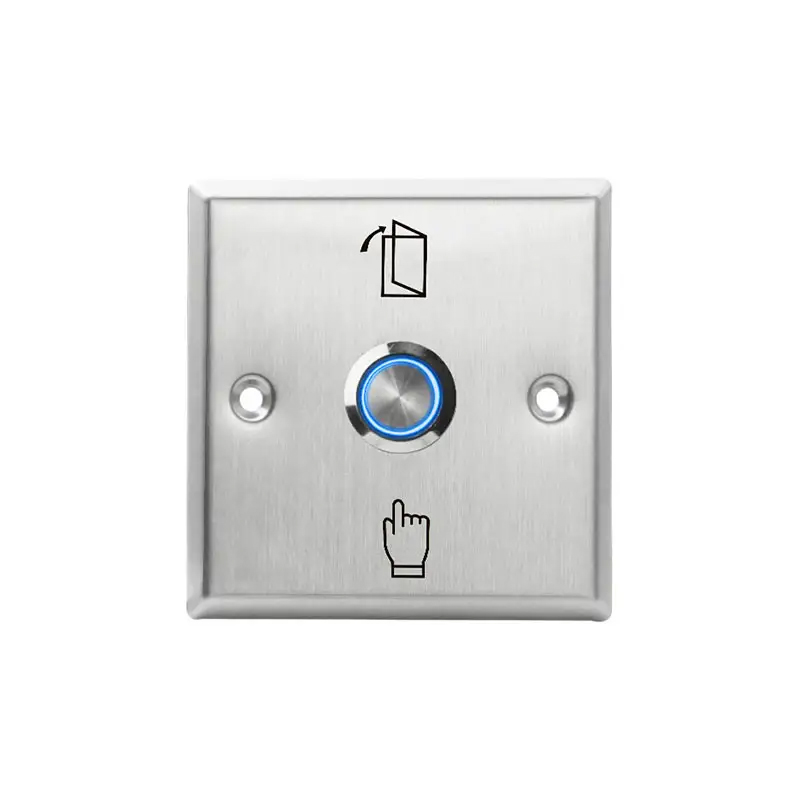 Home Office Access Control Lock System LED Light Metal Open Door Switch Stainless Door Exit Release Push Button