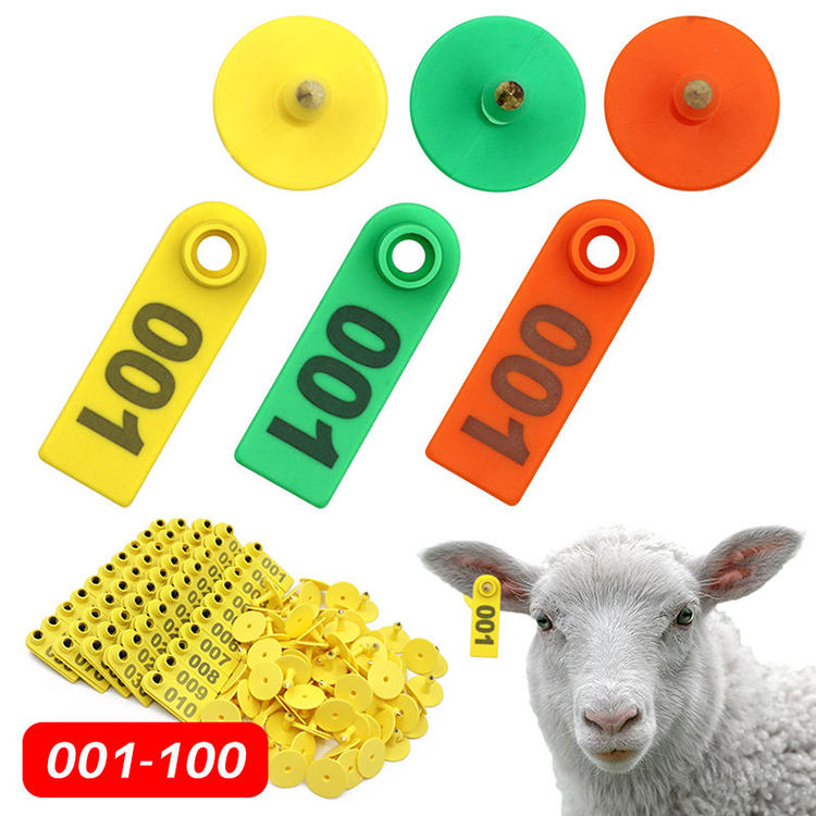 再利用可能な番号付き牛耳タグ Uhf Rfid チップ牛用品のための動物の耳タグ