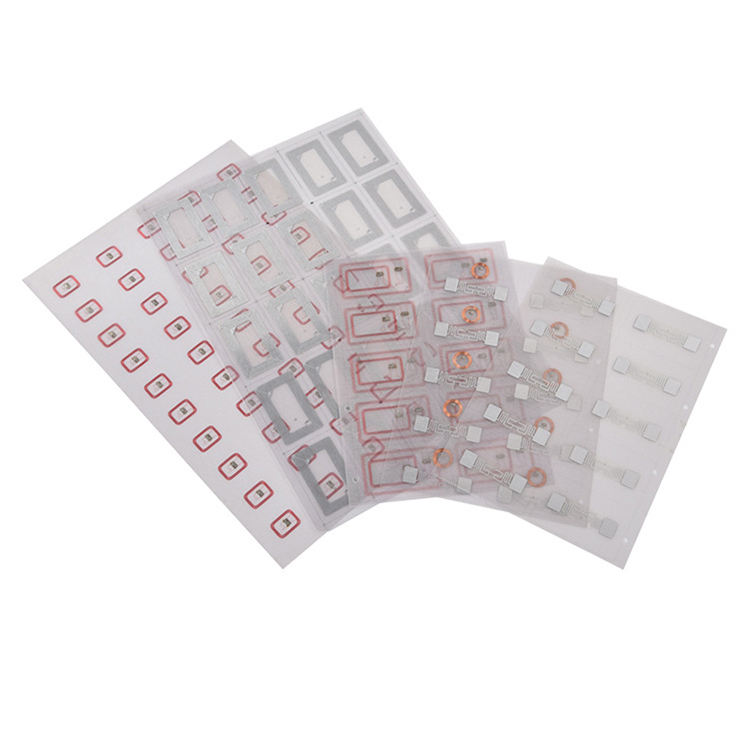 Transparentes RFID-Einlegeblatt, NFC-Antennenetikett, kundenspezifische Größe, A4-Layout, 13,56 MHz, weiße RFID-Karte, PVC-Vorlaminat