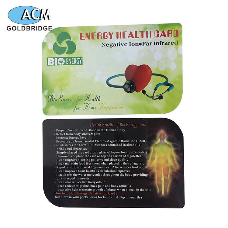 Terahertz card Quantum energy scalar negative ion bio nano energy card with negative ions 2000-3000cc good for body care