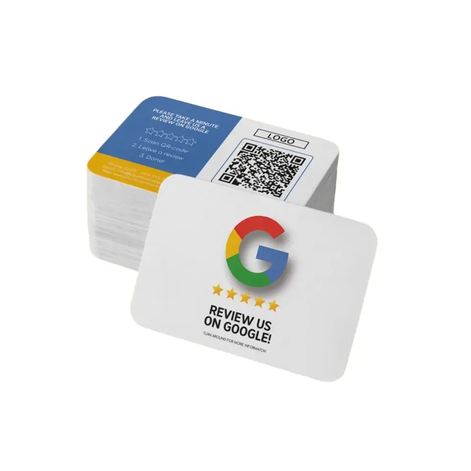 Tarjeta nfc de alta calidad que Google utilizó tarjetas rfid de embalaje de tarjetas nfc para revisión de Google