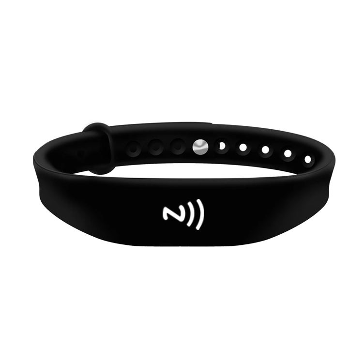 Bracelet de paiement NFC souple en silicone passif réglable avec impression de logo Bracelet RFID
