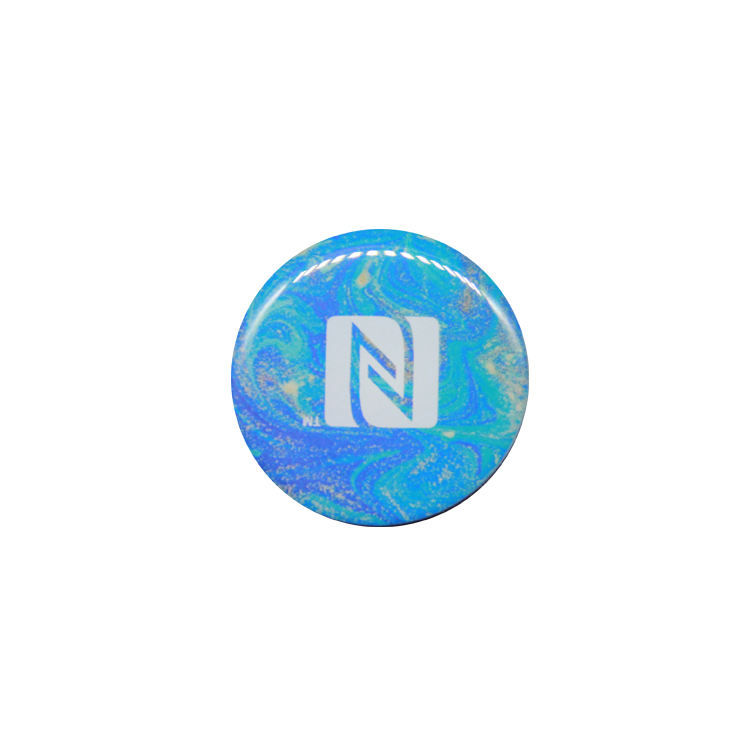 Etiqueta adhesiva epoxi nfc con logotipo de empresa de cristal personalizado