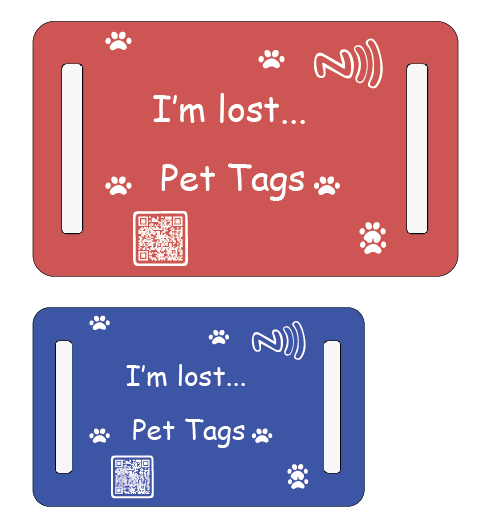 Tag per cani NFC programmabili a caldo Collare per animali domestici in silicone Rfid Codice Qr unico Tag di tracciamento ID animale domestico per animali domestici