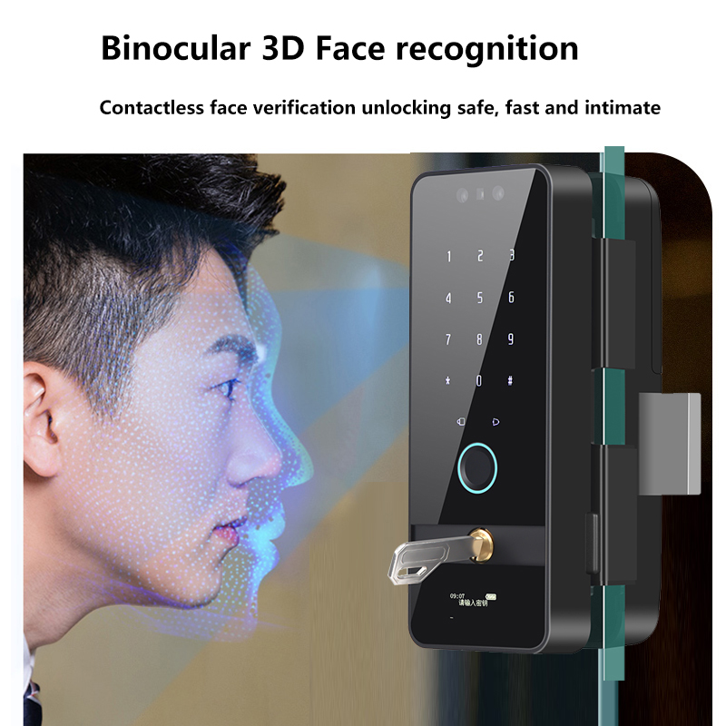 Интеллектуальный домашний электронный стеклянный дверной замок Face ID Wi-Fi Tuya приложение отпечаток пальца пароль цифровая клавиатура умный дверной замок