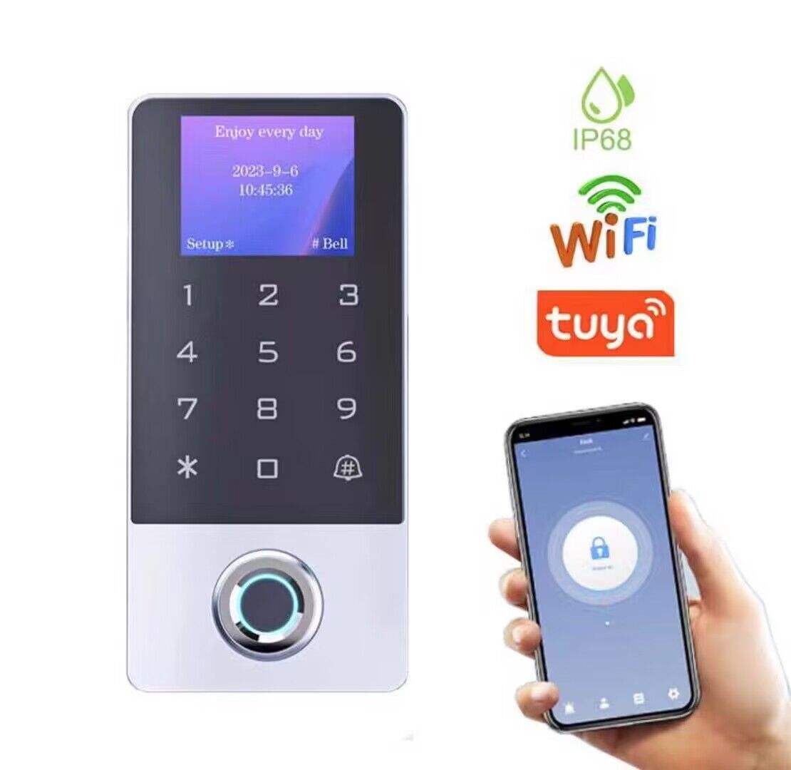 Système de contrôle d'accès de porte autonome, carte RFID en métal, étanche IP68, WIFI TUYA, contrôleur d'accès biométrique par empreinte digitale avec écran LCD