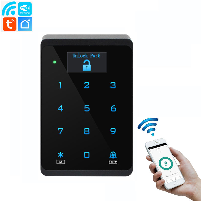 Control de acceso de amplio diseño para 10,000 usuarios con soporte de pantalla para teléfono móvil con aplicación Tuya Abra la puerta de forma remota
