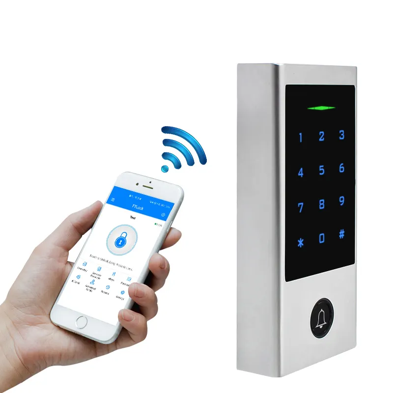 Controlador de acceso con teclado Bluetooth TTLock, Control de acceso RFID, Wifi, resistente al agua, con tiempo de asistencia