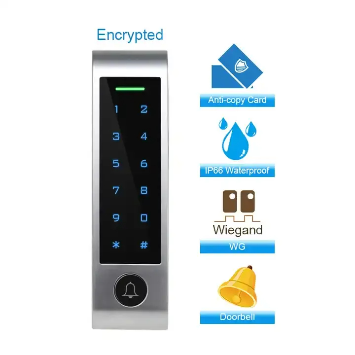Yeni Anti-kopyalama Bağımsız Kapı Erişim Kontrolü, Su Geçirmez Metal Kasa Şifreli Kart Okuyucu RFID Sistemi