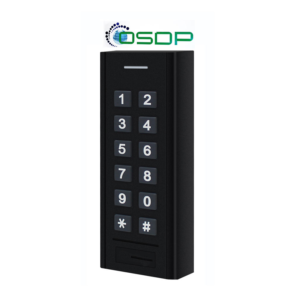 يعمل قارئ لوحة المفاتيح OSDP Wiegand مع وحدة تحكم OSDP ويدعم 125 كيلو هرتز EMHid وبطاقات Mifare 13.56 ميجا هرتز