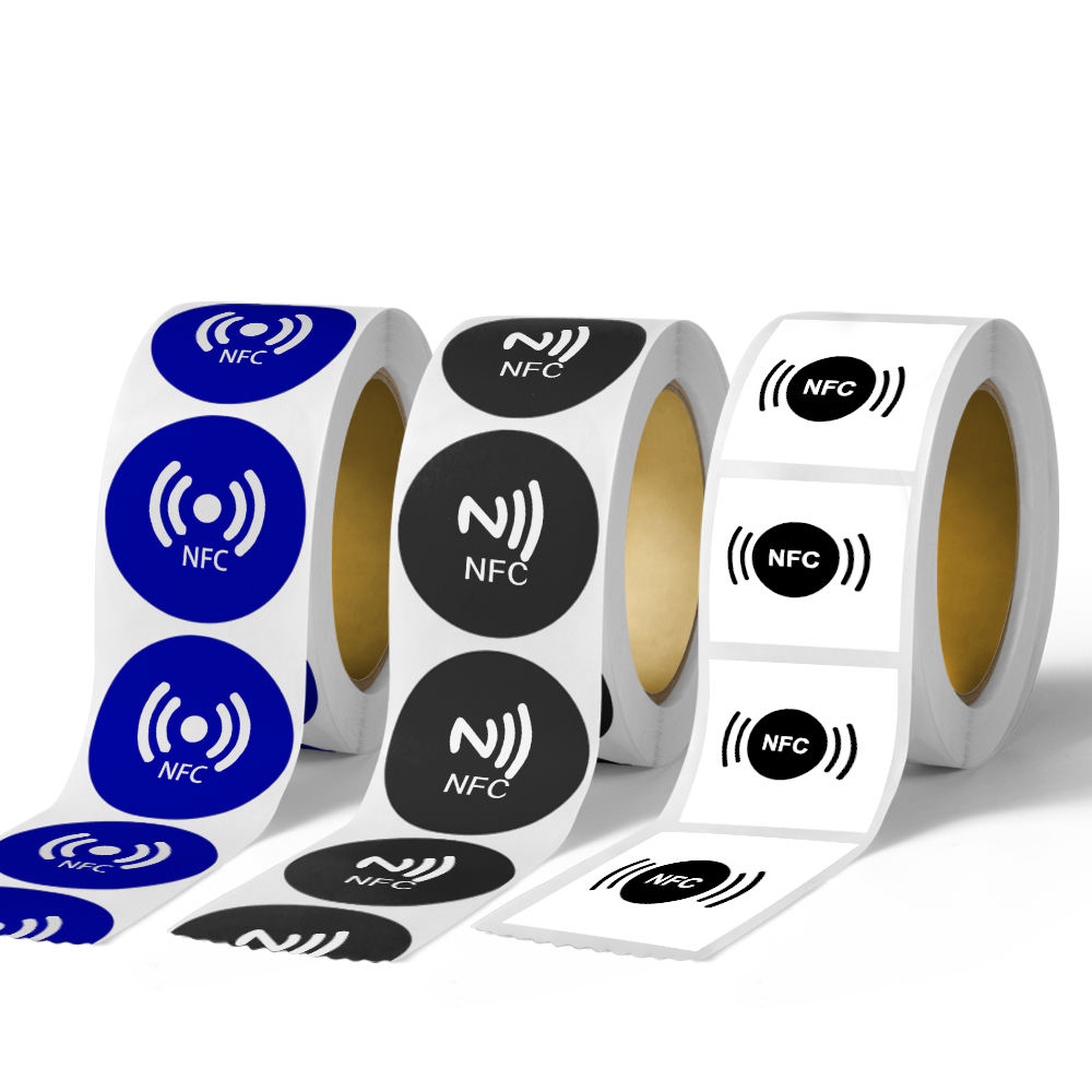 Etiqueta/pegatina/etiqueta RFID NFC tamaño personalizado imprimible para compartir enlaces con código QR