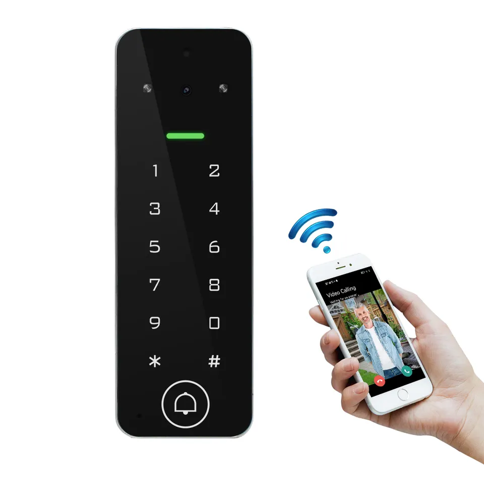 Sistema de Control de Acceso con teclado digital rfid, tarjeta EM económica de 125Khz, acceso por videoportero WiFi inteligente con timbre