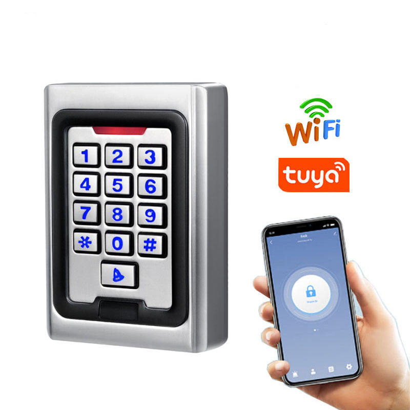 WIFI TUYA APP Metal Keypad RFID Card Door Access Control System Standalone RFID Card Access Controller Door Entry