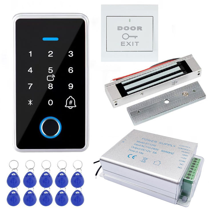 Juego de cerradura electromagnética barato, 180KG, fuente de alimentación IP68 3A, juego de cerradura magnética eléctrica, sistema de Control de acceso de puerta, juego de puerta Maglock