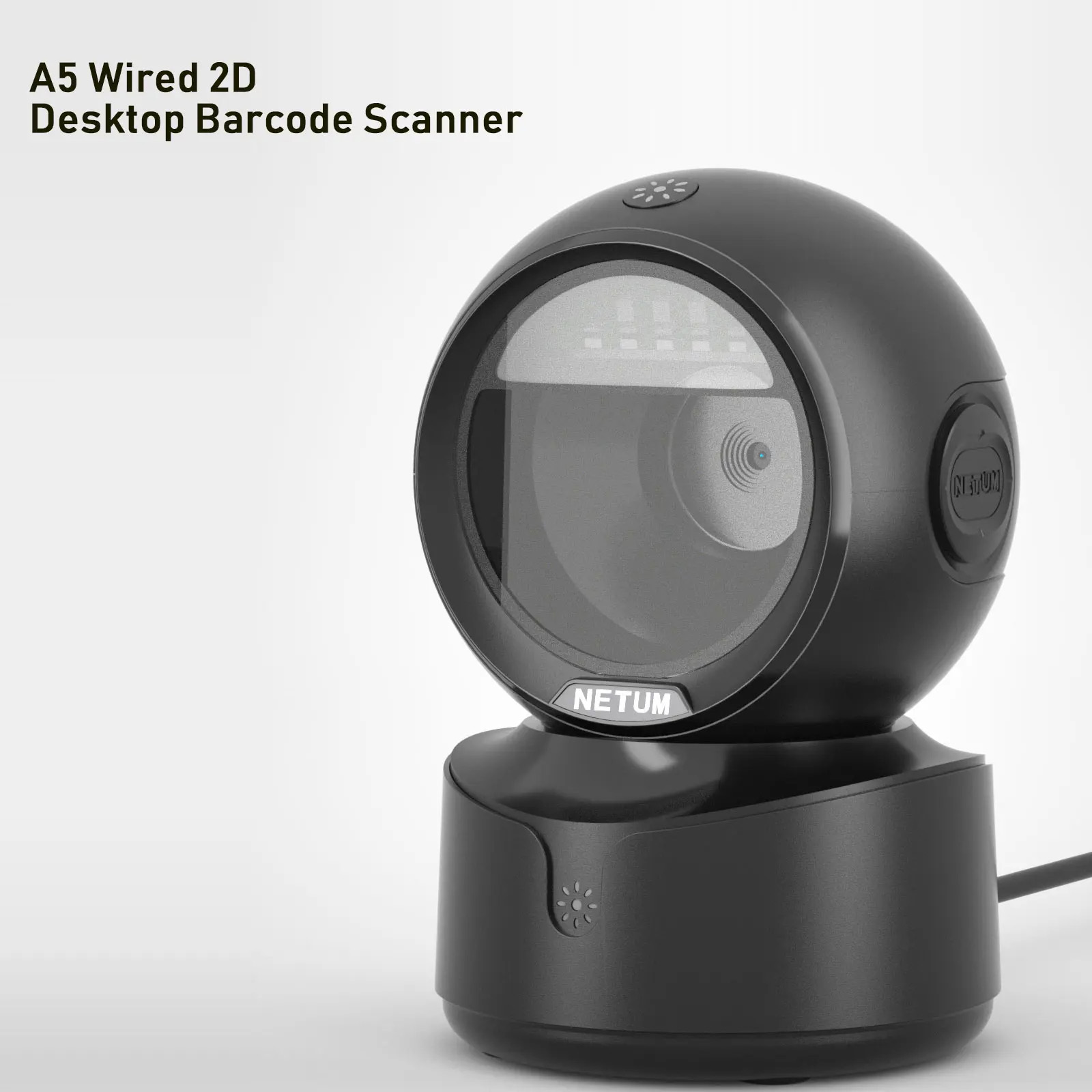 Scanner de codes-barres QR 2D de bureau, grand lecteur de codes-barres USB, balayage de codes-barres à écran 1D QR