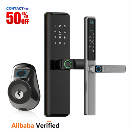 Sinovo-cerradura inteligente con WIFI, Tuya Ttlock, Control por aplicación, huella dactilar, pantalla táctil Digital electrónica, teclado, llave de código, cerradura de puerta inteligente