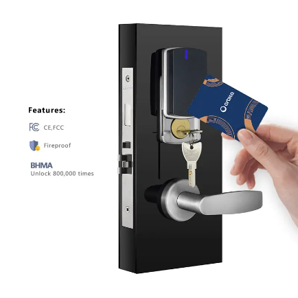 Orbita-llave maestra de alta seguridad, tarjeta de llave Rfid, cerraduras electrónicas para puertas inteligentes de Hotel con sistema de Software de gestión gratuito