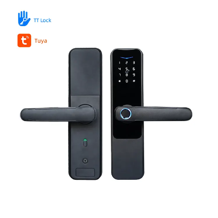 Serrure de porte intelligente, carte numérique électrique de haute sécurité, étanche, clé mécanique, sans empreinte digitale, application Tuya Ttlock