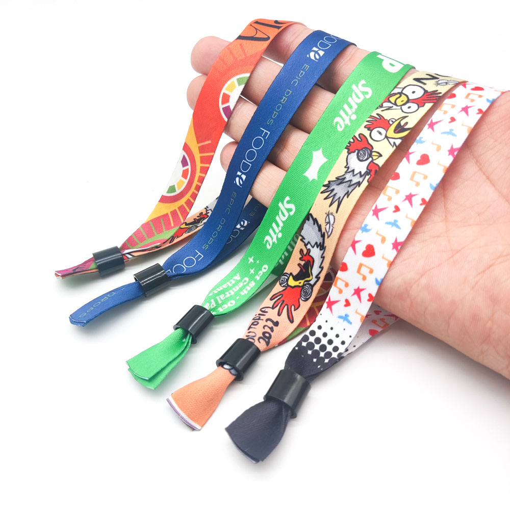 2024 Customized Printing Fabric Wristband polyester printing Wristband Woven Bracelet for Festival Events