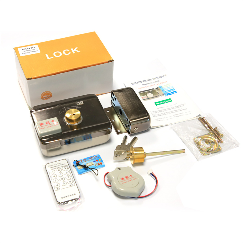 Cerradura de puerta RFID de entrada sin llave, cerradura de llanta eléctrica inteligente para puerta de madera abatible, puerta de hierro, cerradura electrónica inteligente operada por batería