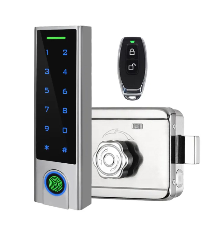 IP65 Wireless Smart Lock, Intelligent Gate Door Lock, Fingerprint Password Card Access with Remote Controller