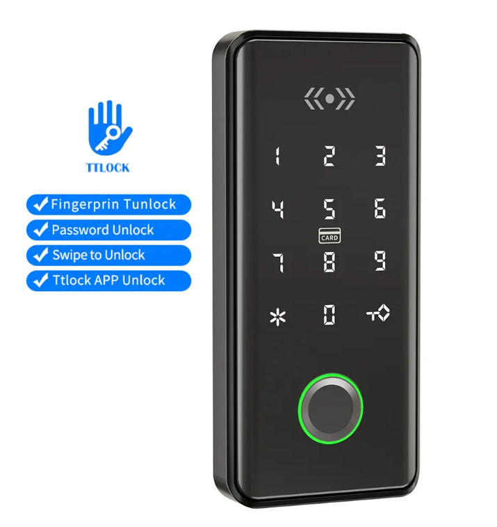 Cerradura de casillero inteligente, aplicación TTLOCK electrónica Bluetooth 13,56 Mhz RFID cerradura de cajón/gabinete con huella dactilar con contraseña del teclado