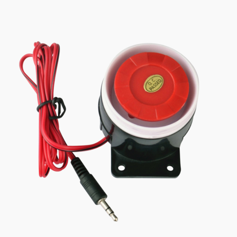 Mini sirena con cable de 12V CC, sistema de alarma de sonido de seguridad para el hogar, bocina de alarma antirrobo de 120dB, alarma duradera con cable para seguridad del hogar