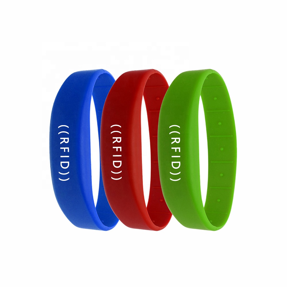 Pasivo sin contacto sin contacto 13.56MHz RFID reutilizable Silicona NFC pulsera