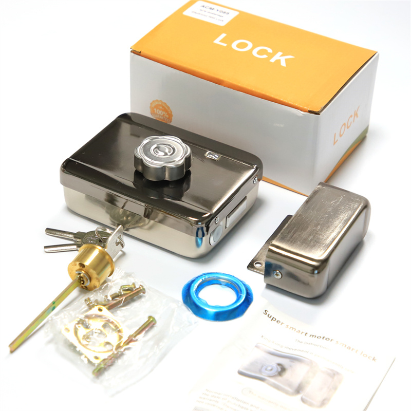 Cerradura de puerta inteligente de seguridad de acero inoxidable, 12V, puerta de Metal electrónica magnética, cerradura de borde de puerta eléctrica
