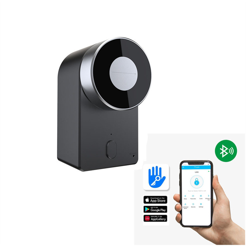 Cerradura inteligente automática TTlock de fácil instalación, cerradura de puerta inteligente con cilindro sin cambio para hogar/apartamento/alquiler