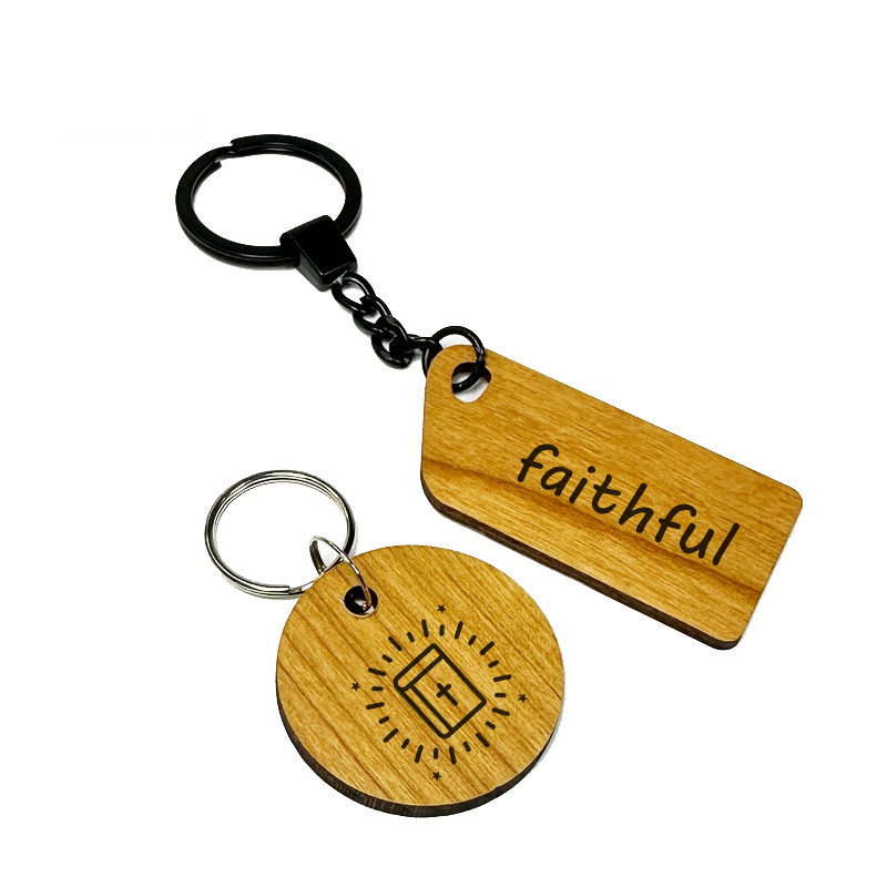 13.56MHZ NFC wooden tag customized bamboo wood hang tag waterproof keychain tag