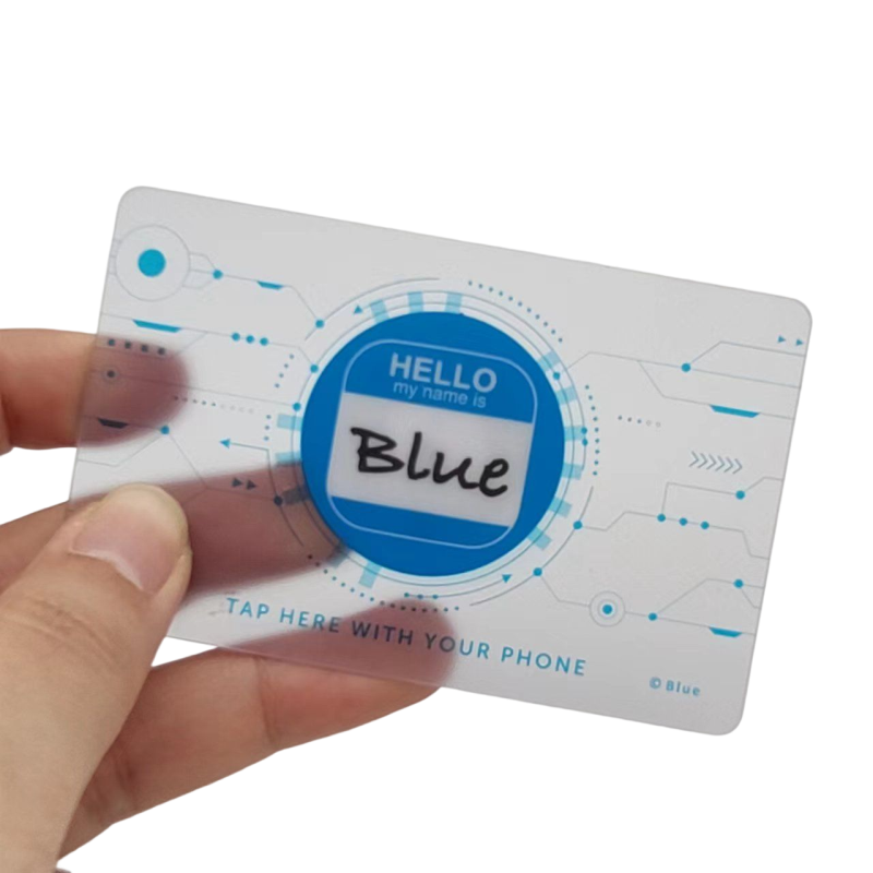 Logo Printed Custom NFC Transparent Card Ntag 213 / 215 / 216 13.56mhz Rfid PVC Card Plastic Card for Business Card