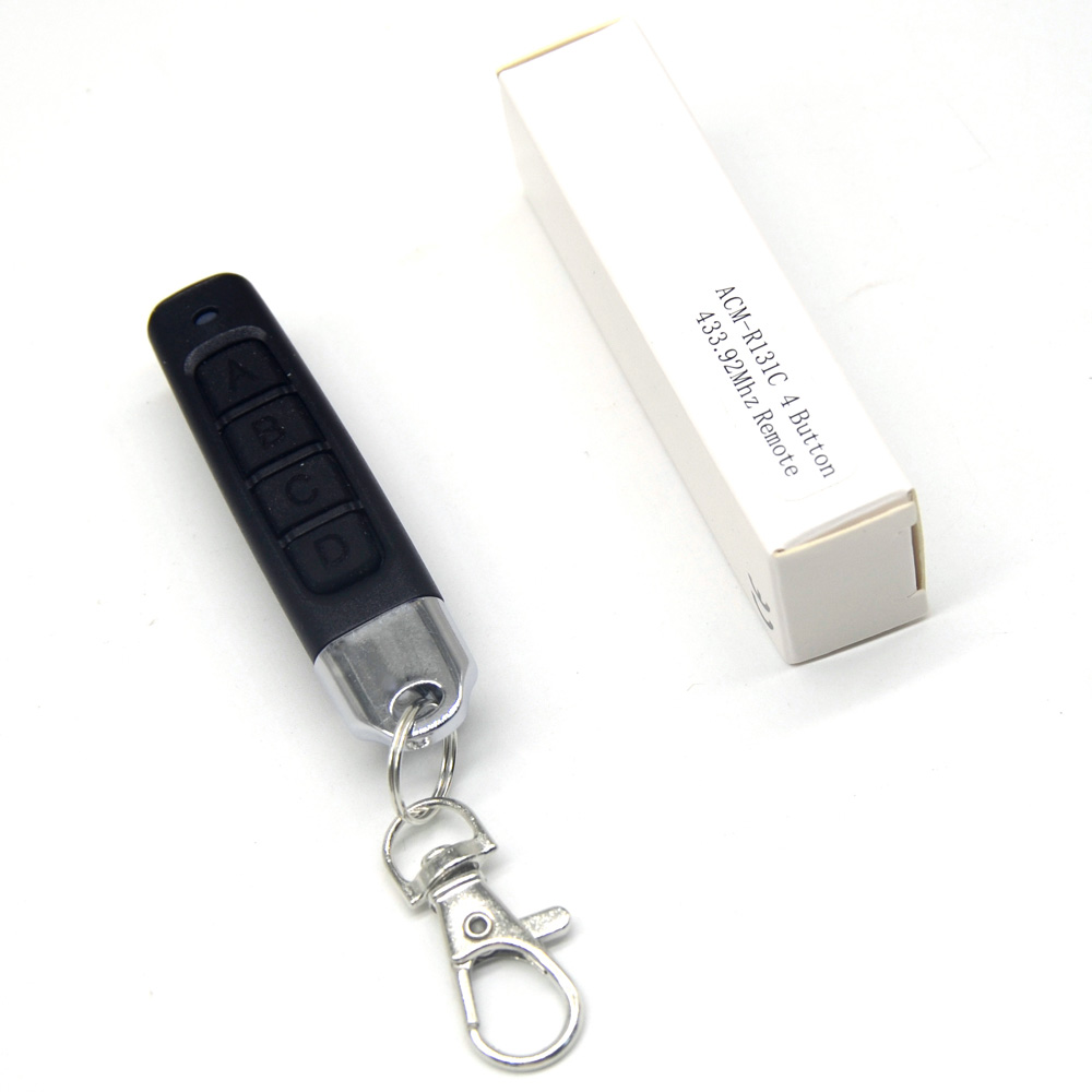 ABCD 4 Keys Keychain 433MHz Módulo de control remoto inalámbrico Módulo de receptor RF Puerta de clonación eléctrica Puerta de garaje para el hogar
