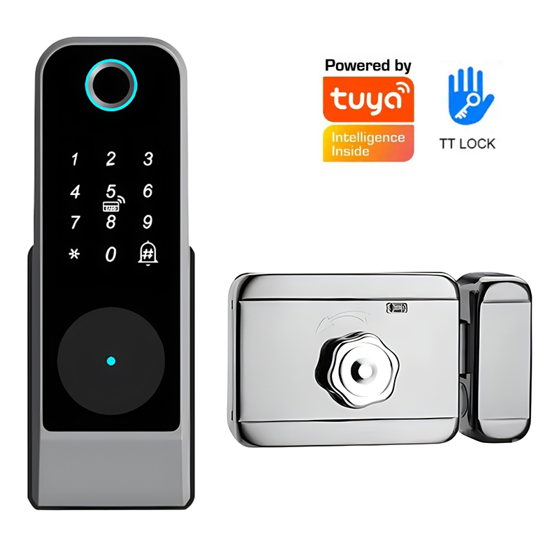 Serrure de porte intelligente étanche IP65, Tuya Wifi, serrure à jante, clavier numérique extérieur, serrure électronique à code