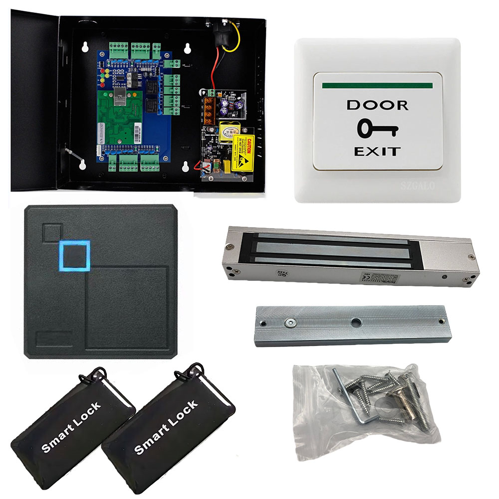 Puerta eléctrica Red TCP/IP Sistema de tablero de control de acceso de cuatro puertas con fuente de alimentación de metal de 110 V con RFID