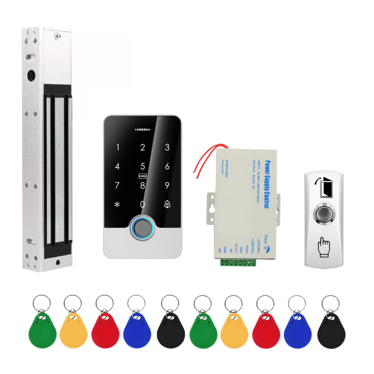 Tuya IP67 al aire libre 180KG 280KG Cerradura Electromagnética Kit de sistema de Control de acceso con controlador biométrico de acceso de huellas dactilares de Metal