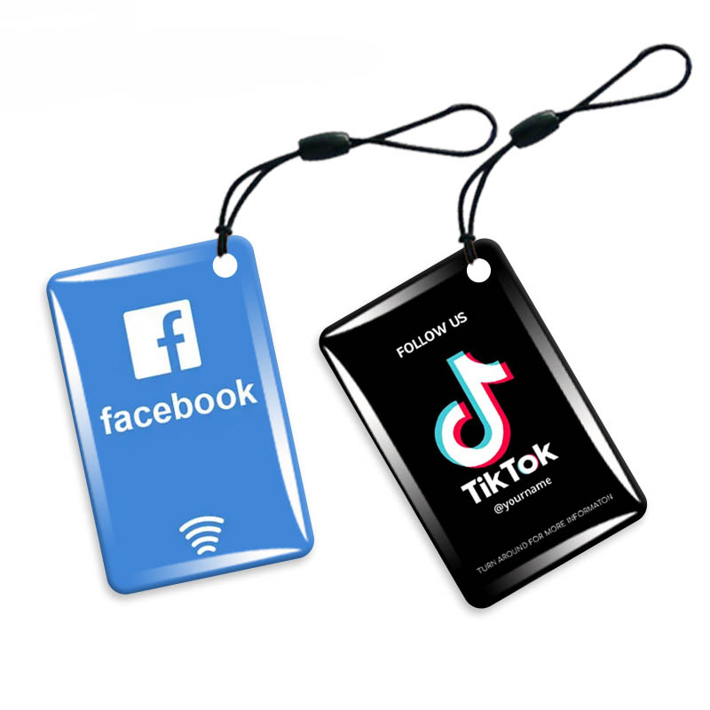 Custom RFID Epoxy Social Media NFC Tag 213 Chip Access Control Card Digital Business Card NFC Epoxy Sticker