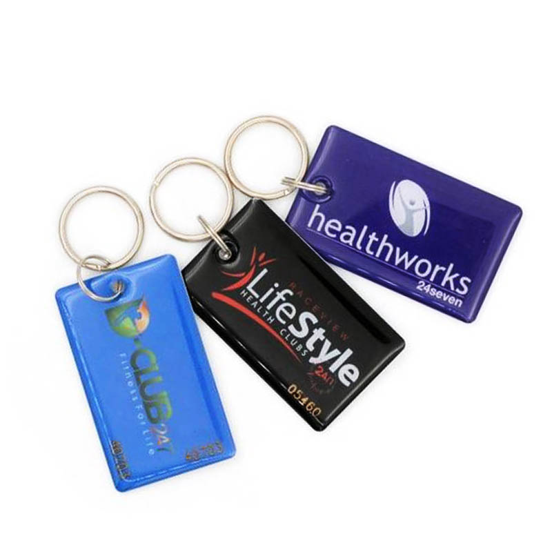 High Quality Customized Waterproof RFID Keychain NFC Smart Epoxy Card With String/rope Rfid Key Fob CUID Keychains