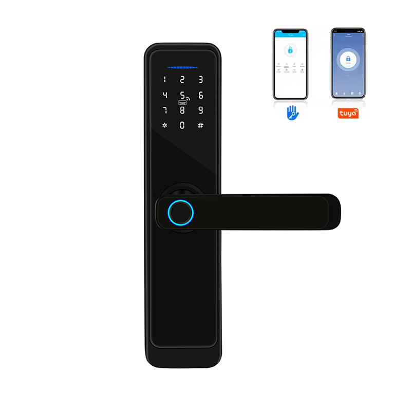 WiFi Tuya application langues multinationales Carte de mot de passe empreinte digitale sans clé Smart Door Handle Lock