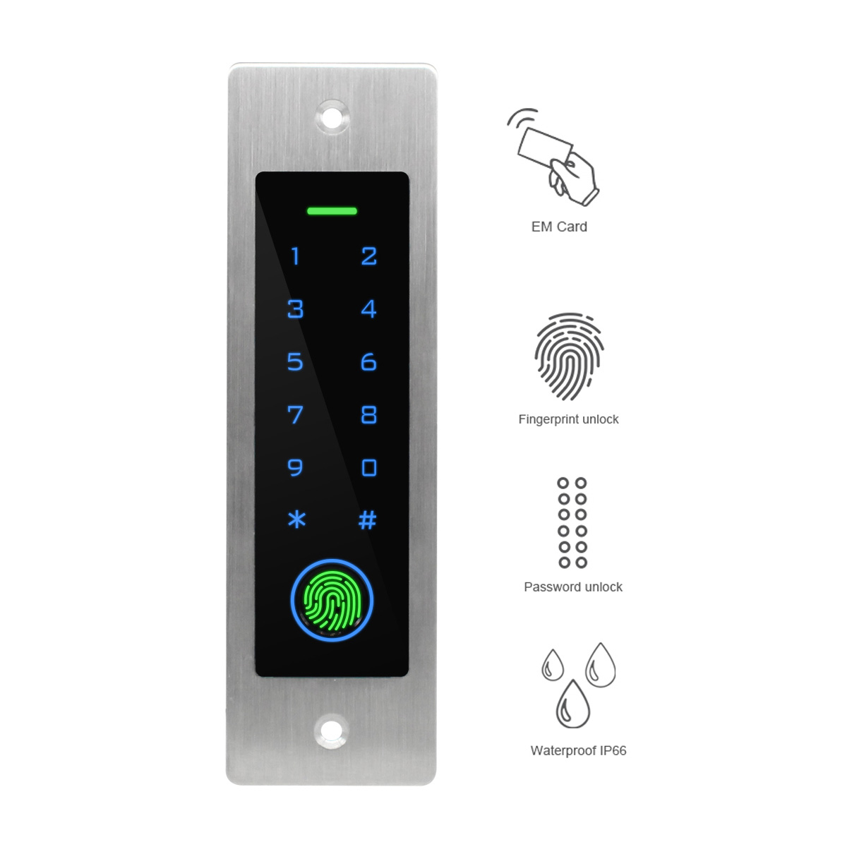 Wasserdichtes IP66 Standalone Reader Metall Case eingebettete RFID 2000 Benutzer Zugriffskontrolle mit WIEGAND