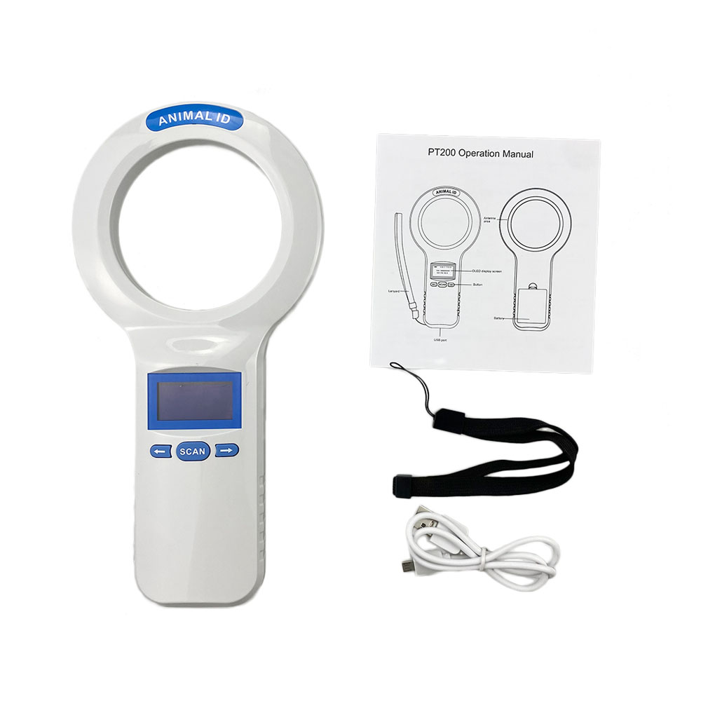 Lettore di etichette auricolari per mucche per bovini per scanner animali a lungo raggio ISO11784/85 134.2KHZ RFID