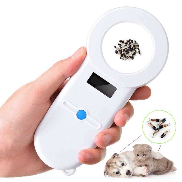 Lettore di chip per animali RFID portatile per scanner di microchip con protocollo ISO 7815 per animali domestici 134,2 kHz per cani gatti pesci