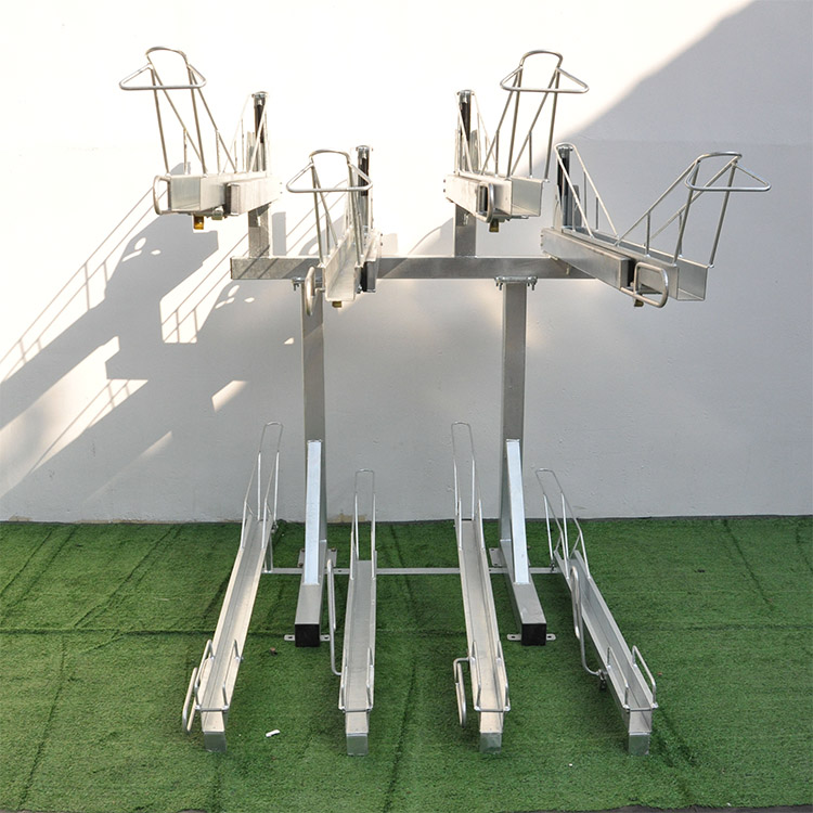 China Suporte para bicicletas de dois andares de alta qualidade Suporte para bicicletas de dois andares fabricante