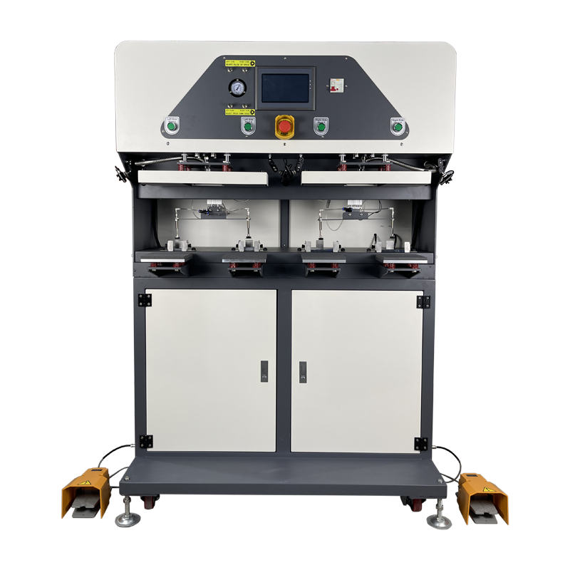 Machine de transfert de chaleur de placement automatique d'étiquettes pneumatique infrarouge E4 à 4 stations