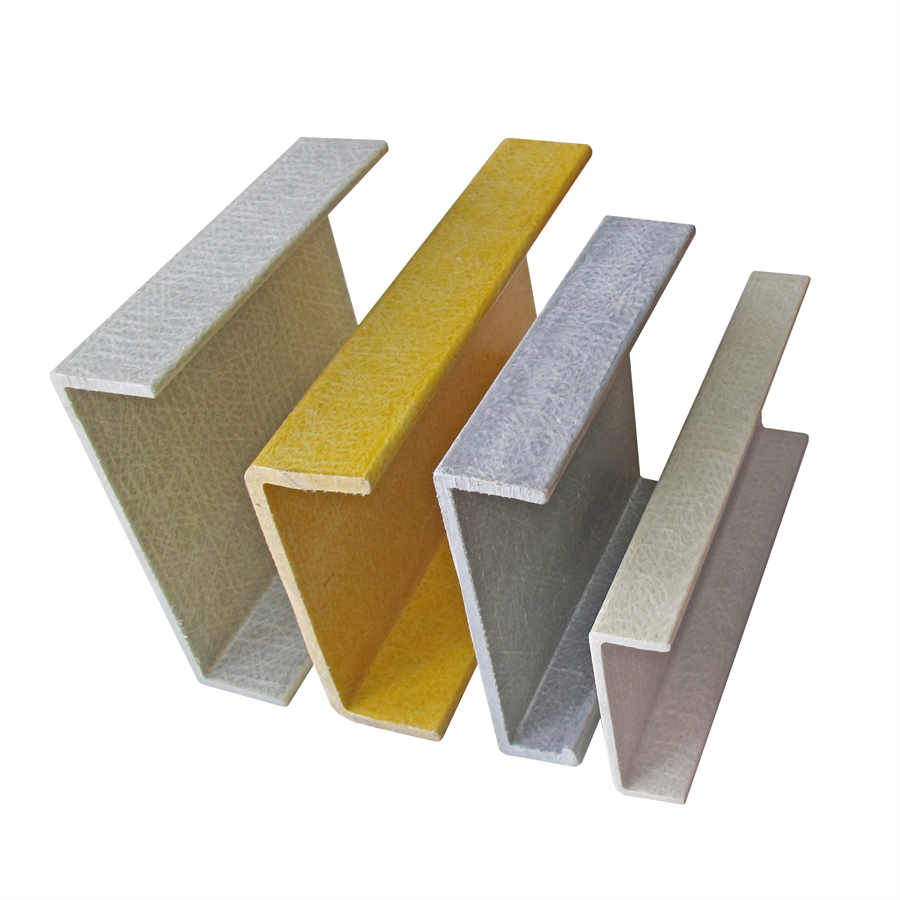 Kundenspezifische korrosionsbeständige C U J-Abschnitte Strukturbalken aus pultrudiertem Glasfaserkanal zum Verkauf