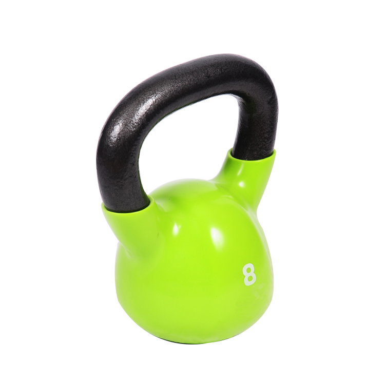 gym fitness competitie rubber gecoat gietijzer gedompeld kleurrijke vinyl kettlebell
